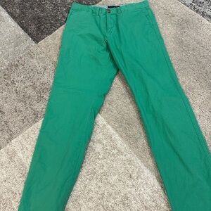 Tommy Hilfiger Mens Green Chino Pants 32x32 Preppy Casual Cotton